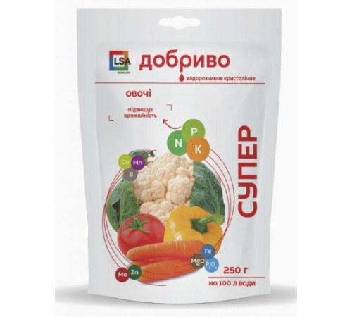 СУПЕР УДОБРЕННО- Овощи кристалл.250г