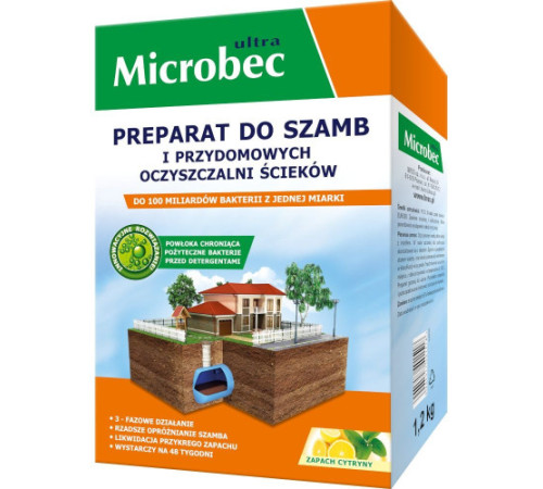 Препарат Мікробек Microbec ULTRA для септиків та вигрібних ям 1,2кг Bros 