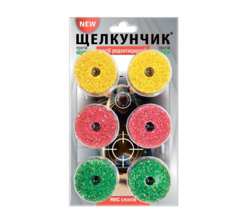 Родентицид Щелкунчик брикет-шайба 195г уп/30шт